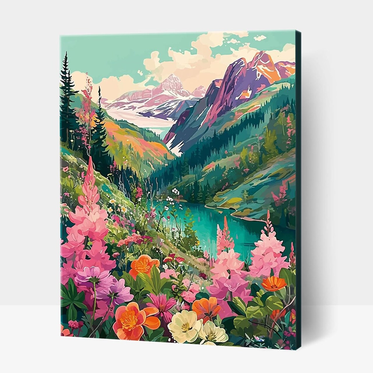 Paint by Number Kits for Adults, DIY Acrylic Mountains Landscape Adult Paint by Number Kits for Beginner, Watercolor Painting by Number Kit for Home Decor - 16“x20